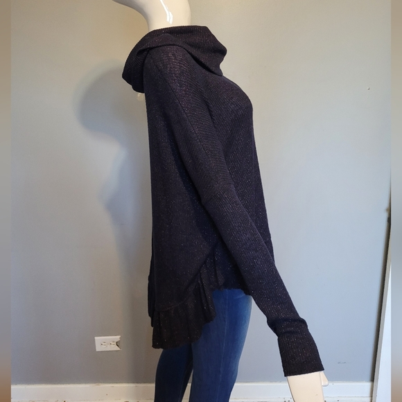 Anthropologie Postmark Shine Ruffle Cowl Neck Pullover, VGUC, Size S - Picture 3 of 7